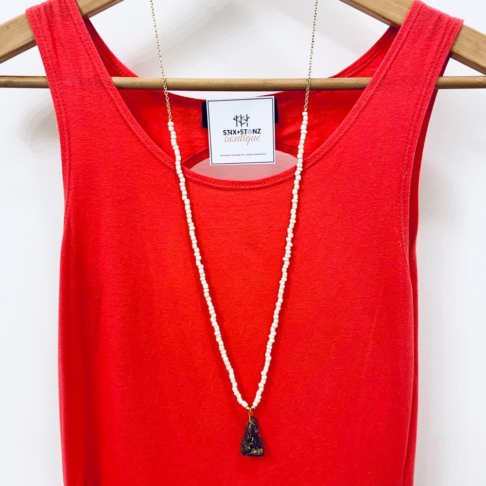 STIX+STONZ “Fools Gold” Geode Necklace - Handmade - Picture 2 of 8